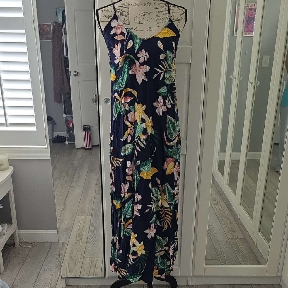 Old Navy Floral Maxi Dress - Navy and Multicolor